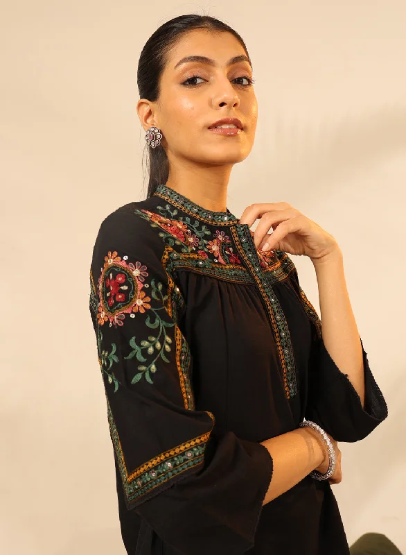 Black Embroidered Tunic