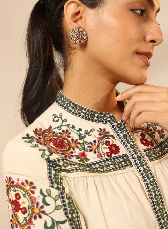 Ivory Embroidered Tunic