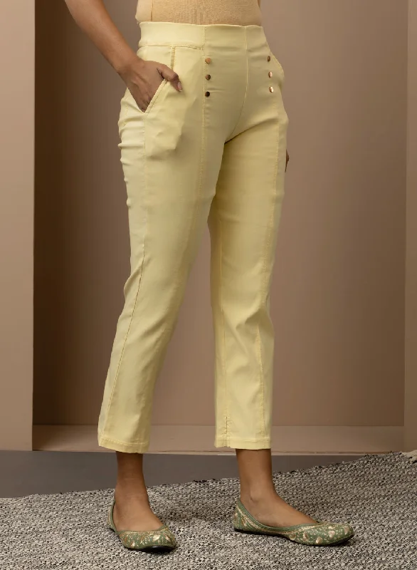 Mustard Regular Plain Capri