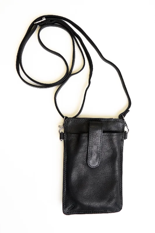 Adrian Klis 1696 Small Phone Purse, Black, Leather