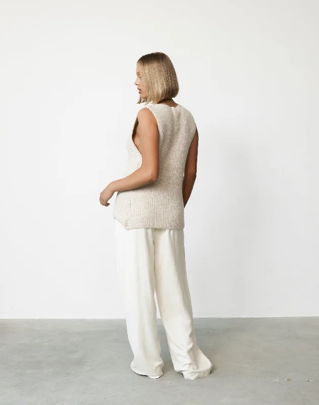 Ava Knit Vest (Beige)