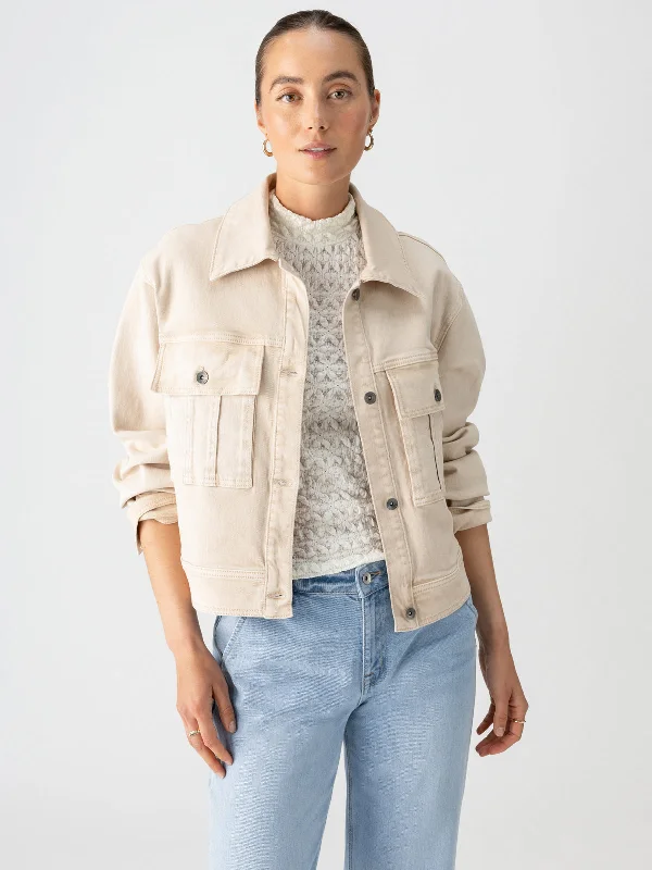 Cargo Denim Jacket Toasted Almond