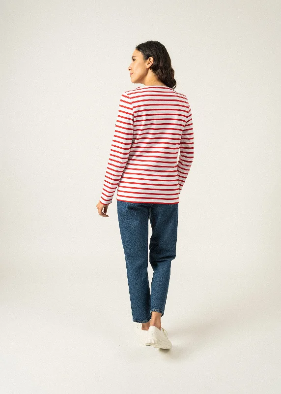 Minquilock iconic sailor striped shirt - in interlock (NEIGE/TULIPE)