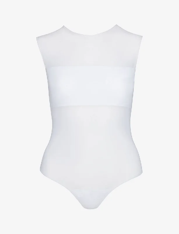 Chic Mesh Signature Paneled Bodysuit