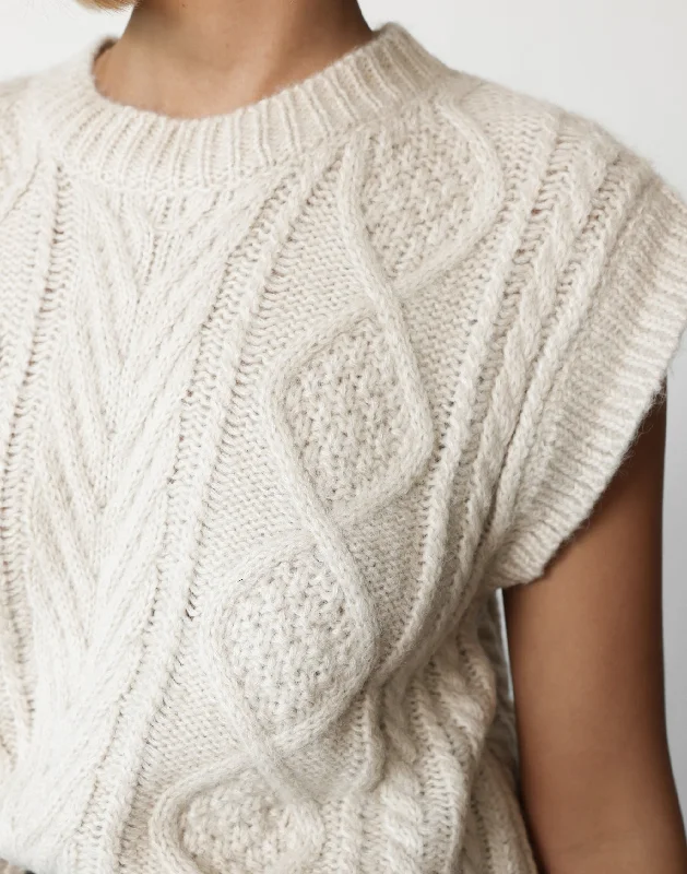 Shana Knit Vest (Beige)