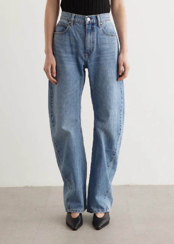 Slouchy Twisted Leg Mid Rise Jeans