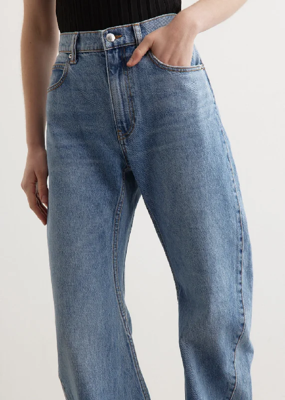 Slouchy Twisted Leg Mid Rise Jeans