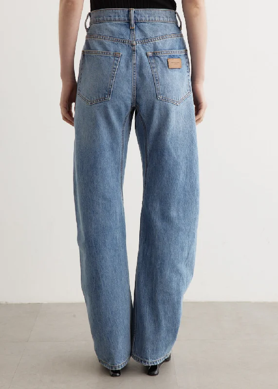 Slouchy Twisted Leg Mid Rise Jeans