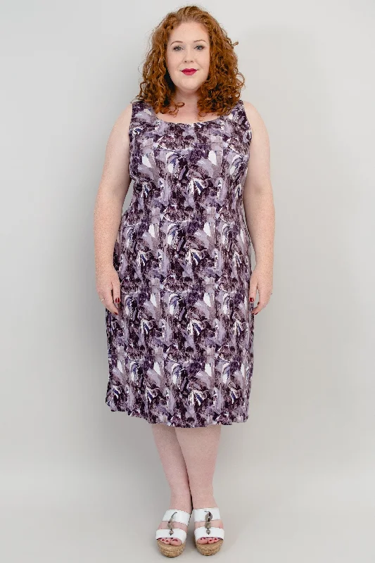 Tila Dress, Violet Camo, Bamboo Linen - Final Sale