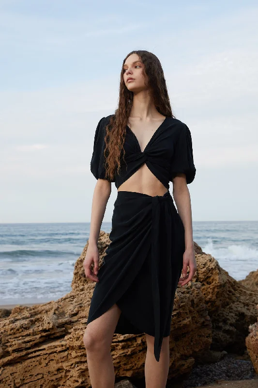 Noa Cupro Wrap Skirt