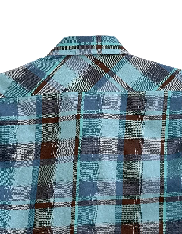 MENS WEST CHECK LONG SLEEVE SNAP SHIRT