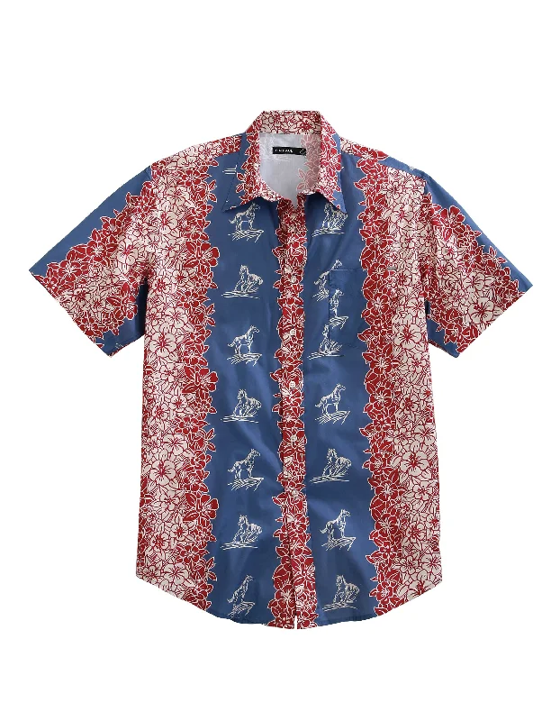 MENS SHORT SLEEVE SNAP PANIOLO TROPICAL WESTERN SHIRT