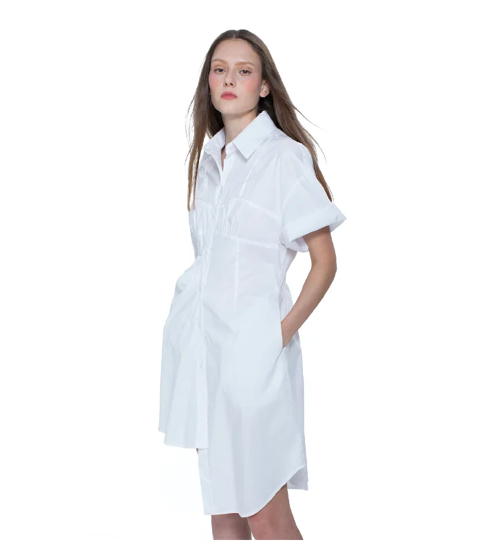 Asymmetric Hem Shirt Dress