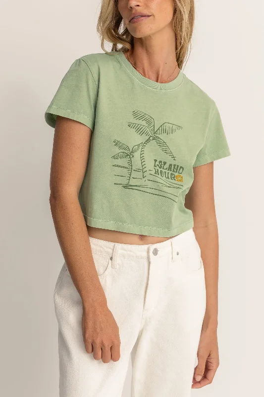 Island Hour Vintage Crop Crew Tee Palm