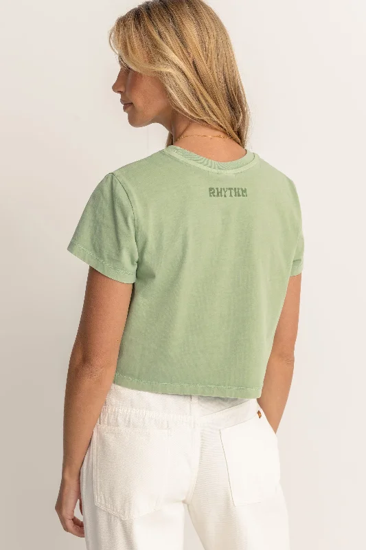 Island Hour Vintage Crop Crew Tee Palm