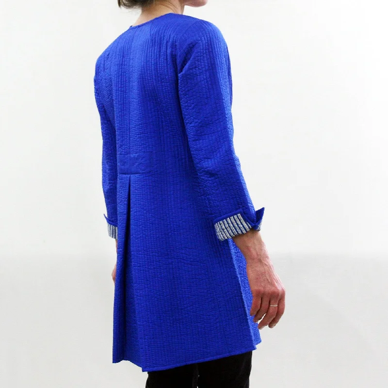 'Annik' Silk / Reversible / Blue Stripe