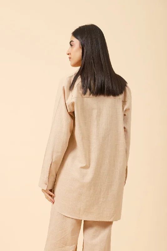 TEXTURED COTTON LONG SHIRT