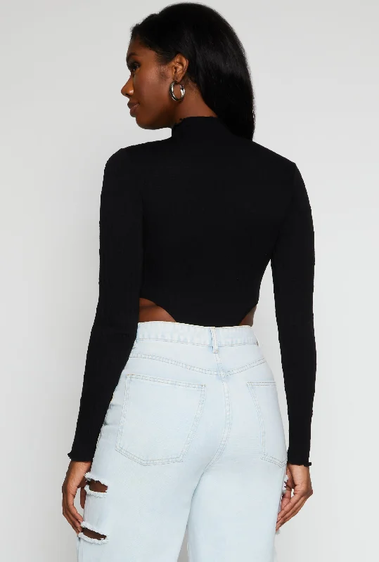 Seamless Cable Knit High Cut Bodysuit