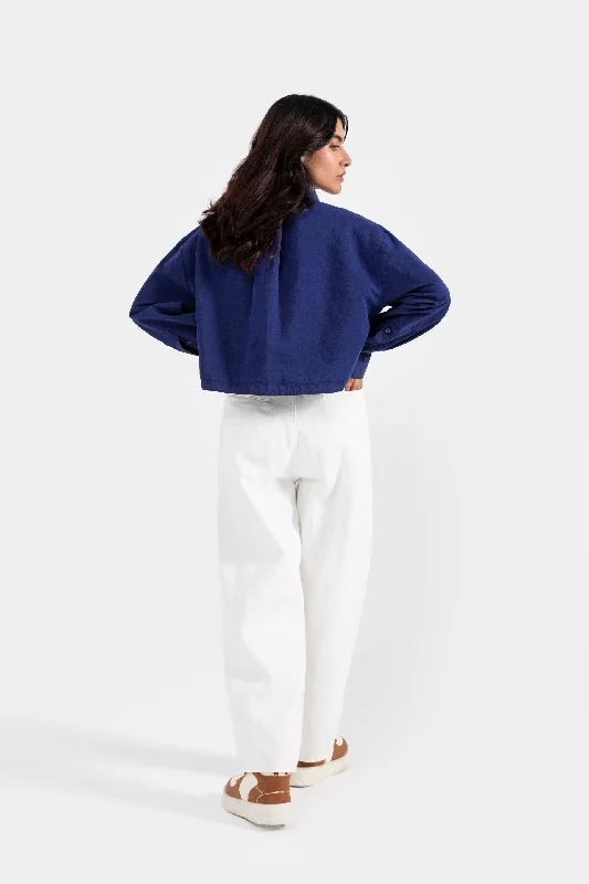 Cotton-Blend Cropped Shirt