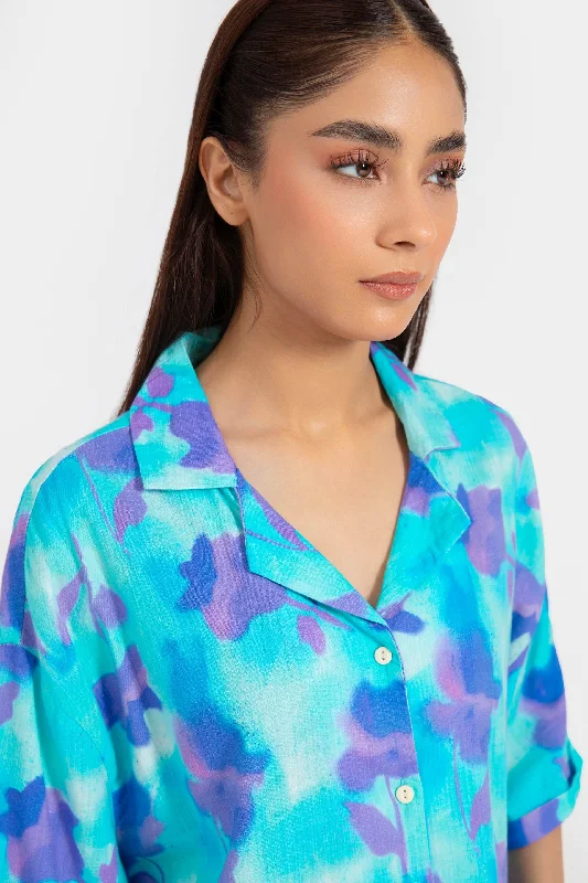 Watercolor Floral Printed Shirt