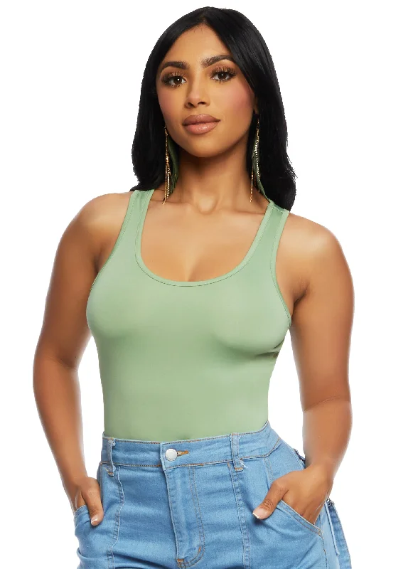 Daisy Scoop Neck Sleeveless Bodysuit