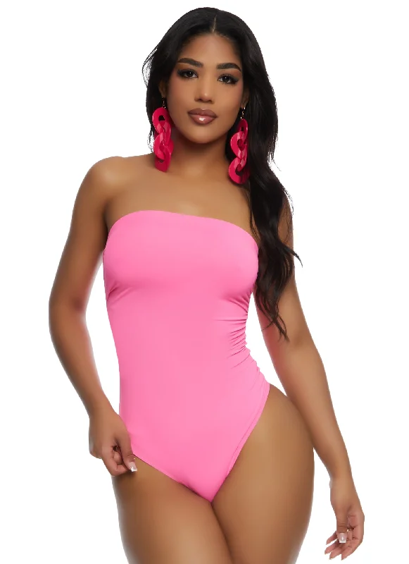 Haute Monde Ruched Strapless Bodysuit