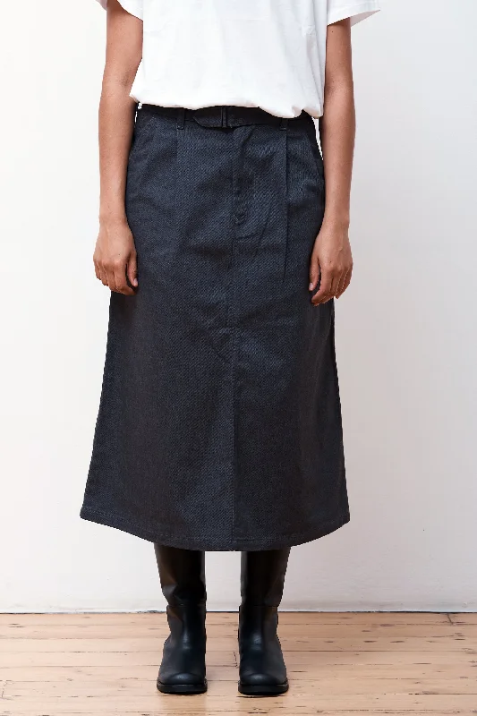 Tuck Belted Skirt Charcoal