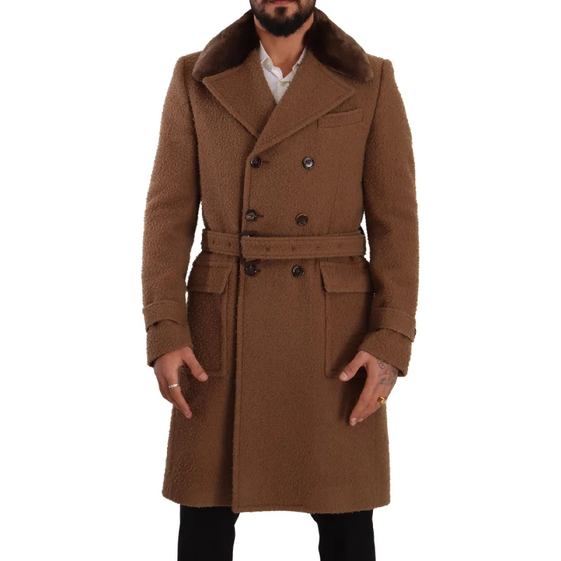 Dolce & Gabbana Elegant Double Breasted Wool Overcoat