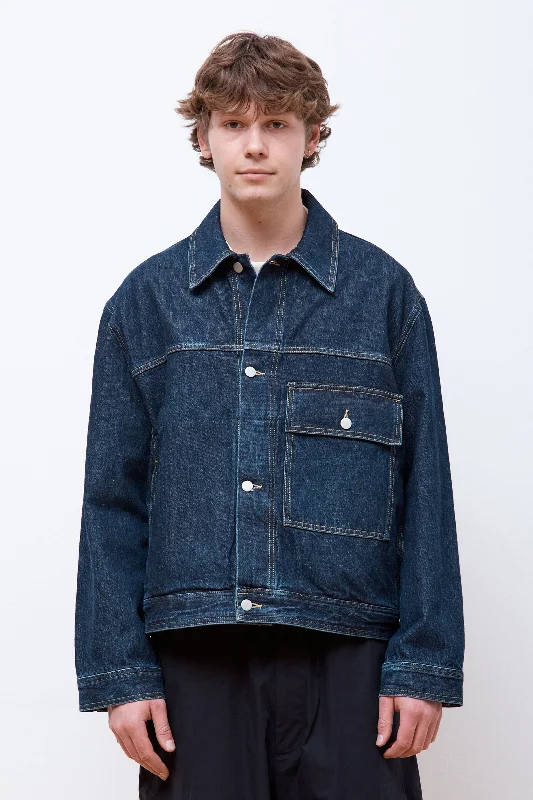 Petar Patch Pocket Denim Jacket Blue Black