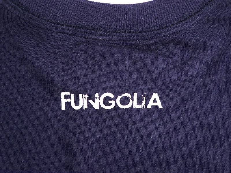 <A 000a107z>Fungolia French Terry Crew Neck Sweatshirt - Small feathers (Navy Blue)