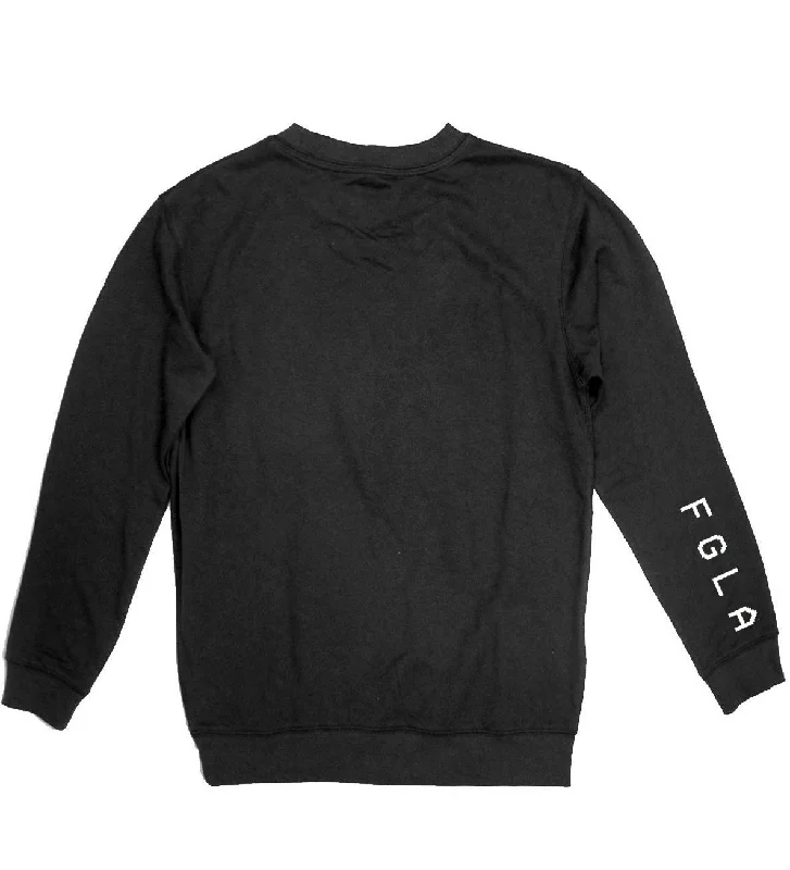 <A 000a108b>Fungolia Fleece Crew Neck Sweatshirt - Luggage Label (Black)