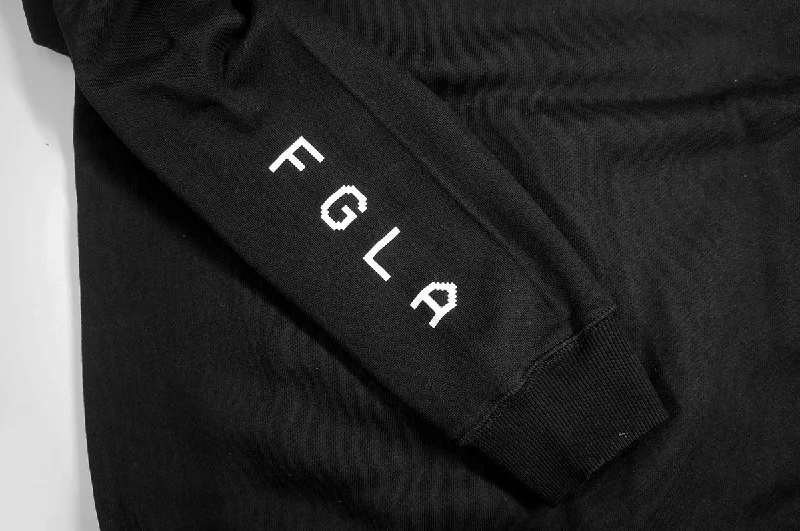 <A 000a108b>Fungolia Fleece Crew Neck Sweatshirt - Luggage Label (Black)