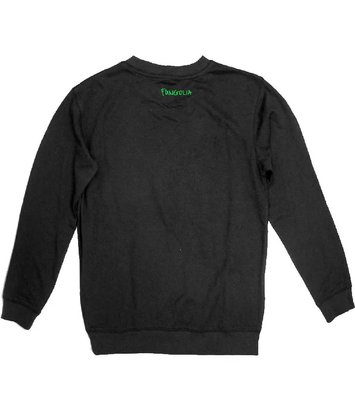 <A 000a108c>Fungolia Fleece Crew Neck Sweatshirt - Wire Rabbit (Black)