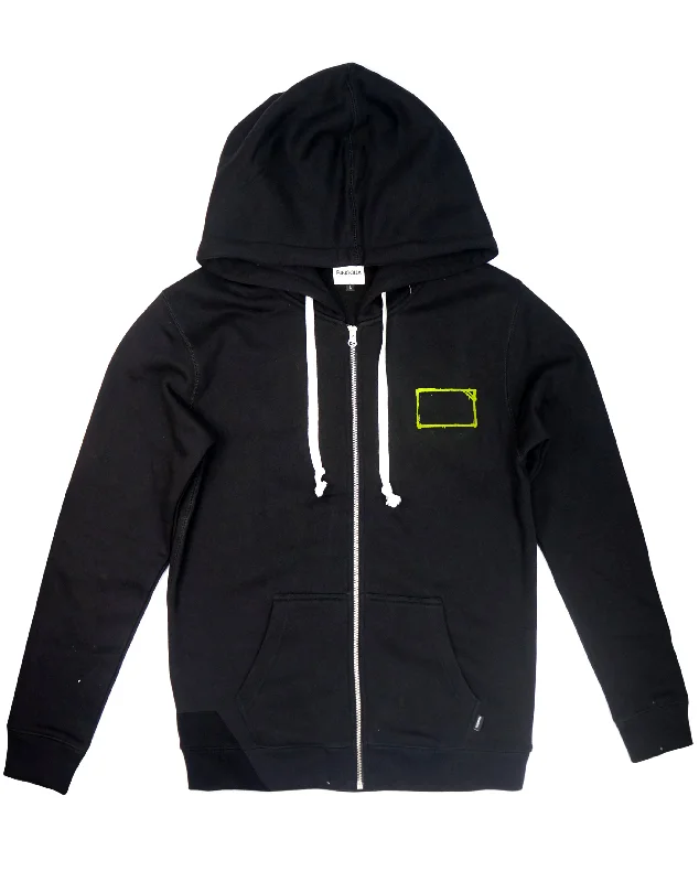 <A 000a109h>Fungolia Big Hood Fleece Hoodie - Masterpiece (Black)