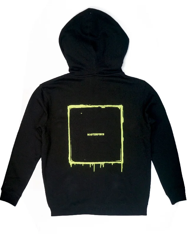 <A 000a109h>Fungolia Big Hood Fleece Hoodie - Masterpiece (Black)