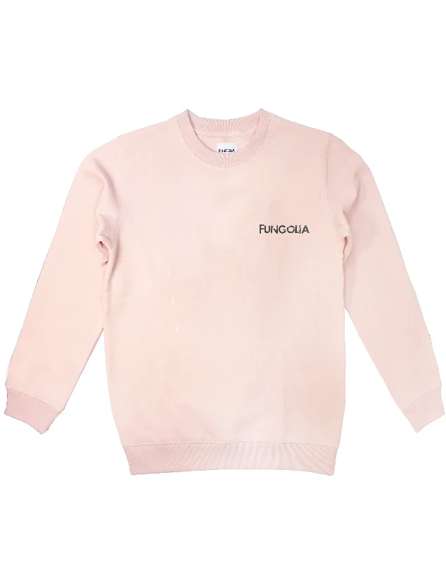 <A 000a001y6c4>Fungolia Fleece Crew Neck Sweatshirt - Logo (Light Pink)