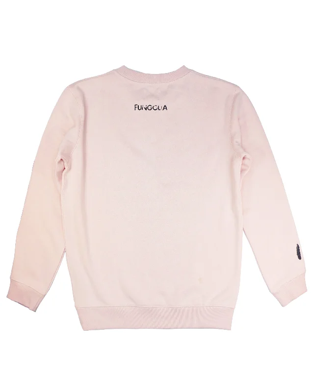 <A 000a001y6c4>Fungolia Fleece Crew Neck Sweatshirt - Logo (Light Pink)