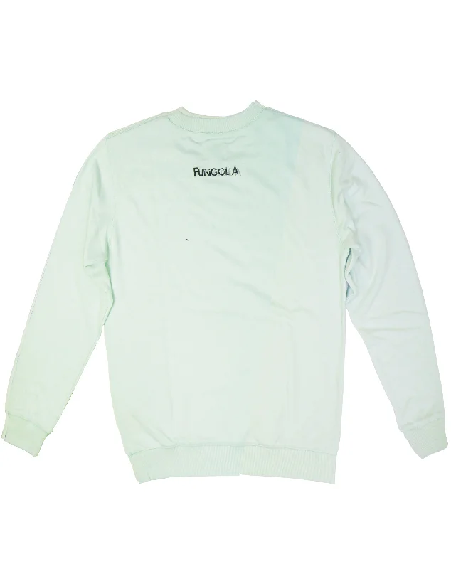 <A 000a109la>Fungolia French Terry Crew Neck Sweatshirt - Floral FGLA (Light Green)