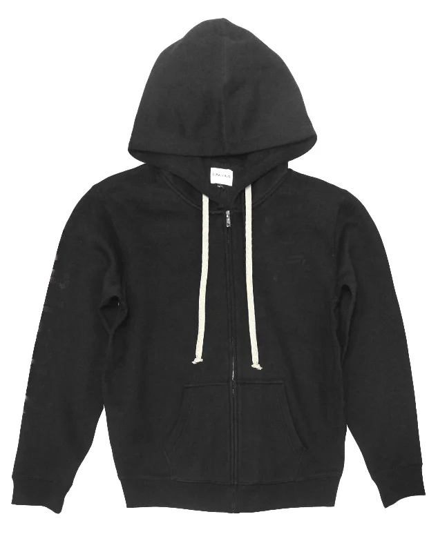 <A 000a110e>Fungolia Big Hood Fleece Zip-Up Hoodie - Plain (Black)