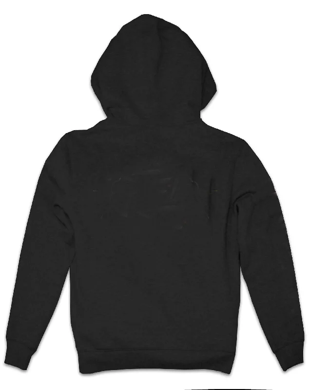 <A 000a110e>Fungolia Big Hood Fleece Zip-Up Hoodie - Plain (Black)