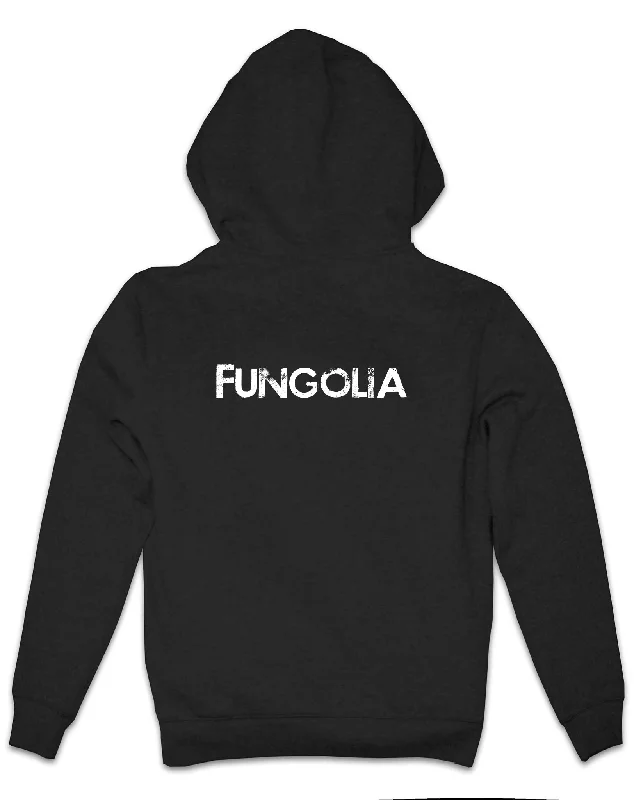 <A 001a78> Fungolia Fleece Big hood Hoodie -Where To Next (Black)