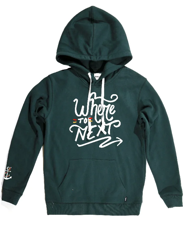 <A 001a79> Fungolia Fleece Big hood Hoodie -Where To Next (Forest Green)