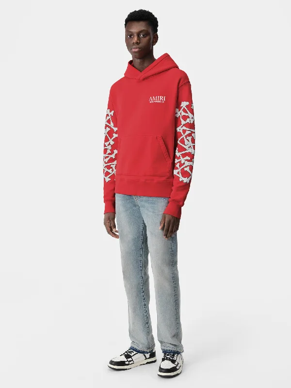 BONES STACKED HOODIE - Red