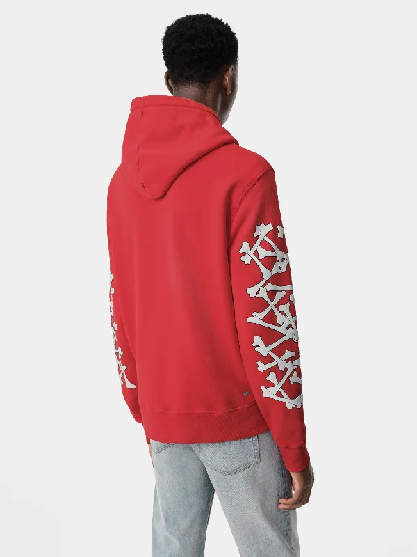 BONES STACKED HOODIE - Red