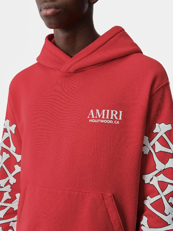 BONES STACKED HOODIE - Red