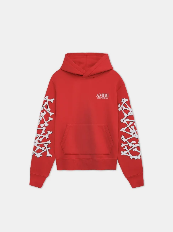 BONES STACKED HOODIE - Red