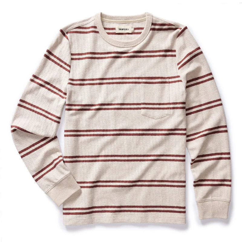 The Colton Crew in Oat Heathered Stripe