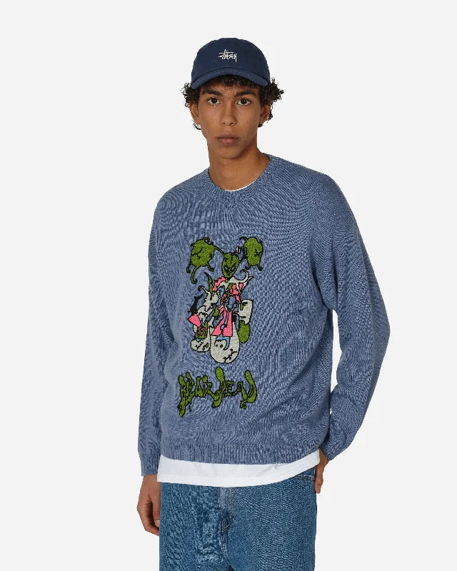 Cyber Bunny Knit Sweater Blue