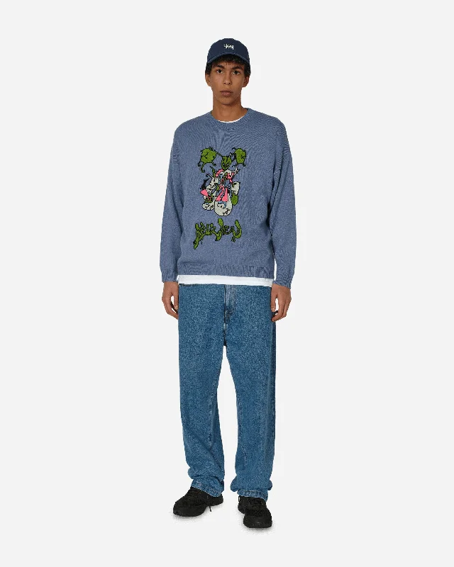 Cyber Bunny Knit Sweater Blue