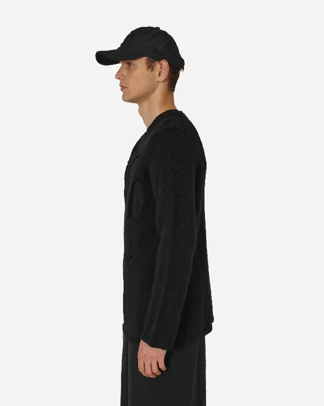 Distressed Crewneck Sweater Black